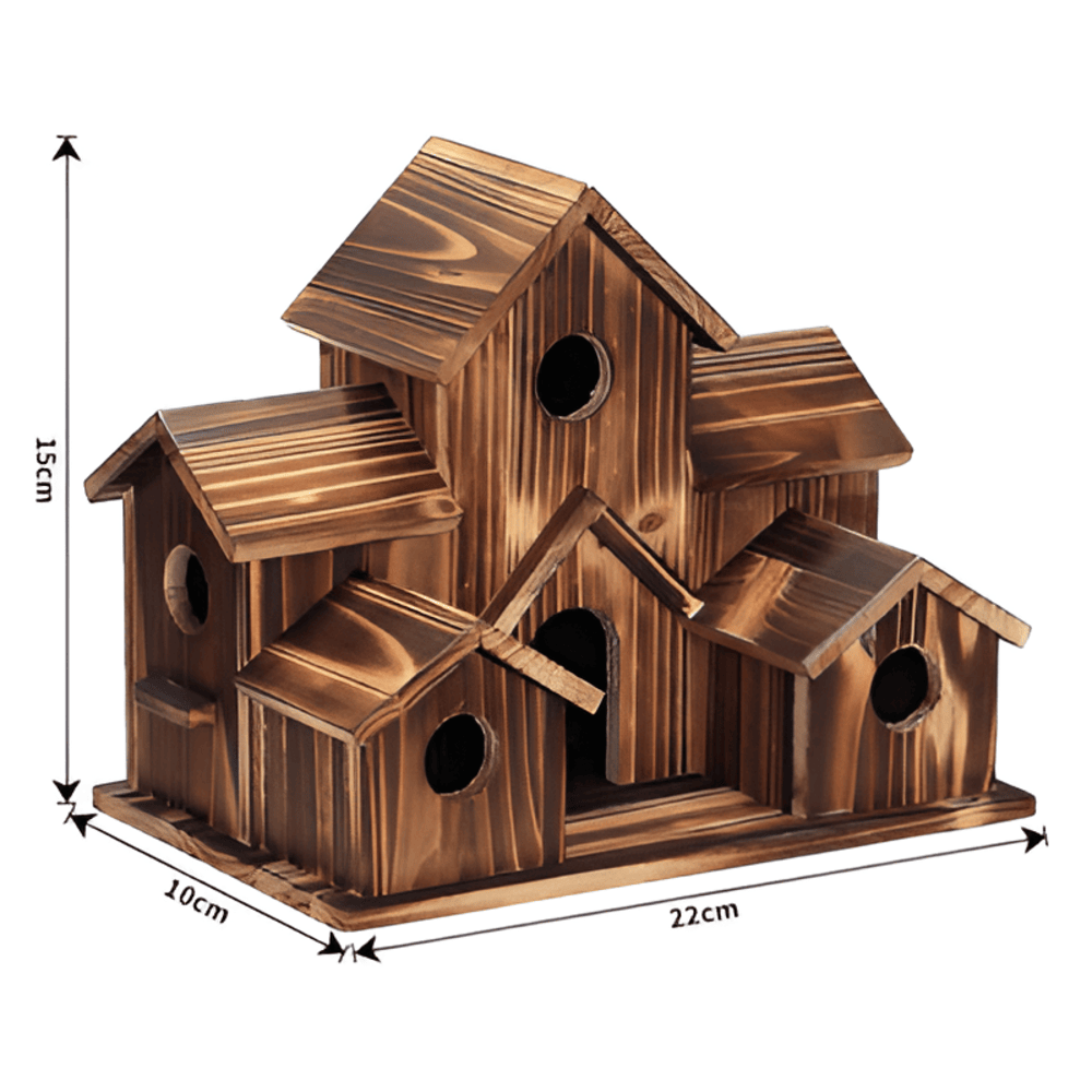 Vogelhuisje Hout Weerbestendig 20x14x15 cm Natuurlijk Nestkastje Tuin Balkon Terras Ophangbaar Decoratief | Sulvida