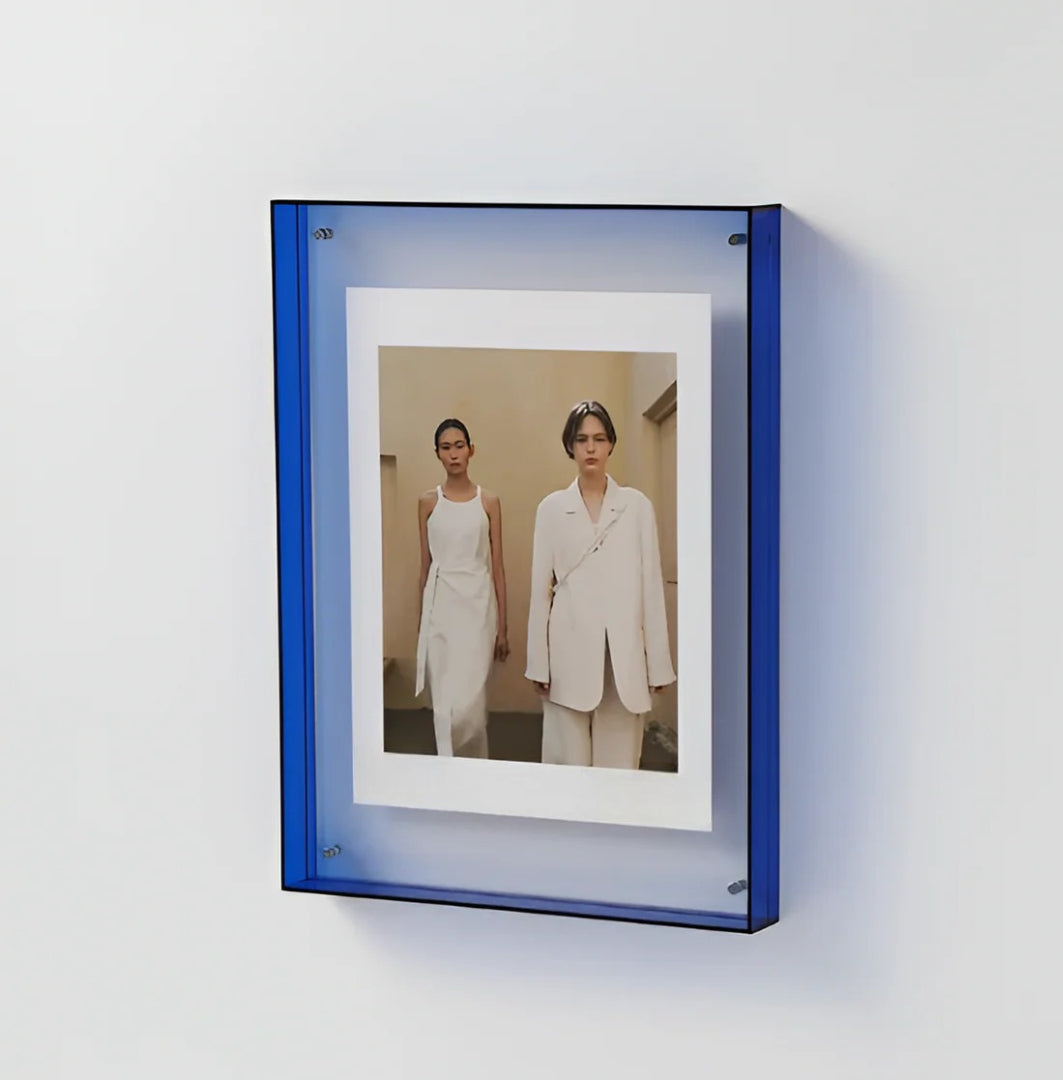 Zwevende fotolijst acryl transparant staand wandmontage minimalistisch design bureau plank moderne woonkamer | Sulvida