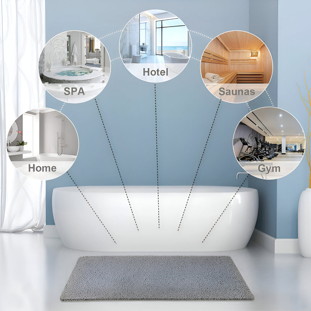 Antislip Badmat Kunststof Zacht Comfortabel Douchemat Extra Grip Sneldrogend Schimmelbestendig 40×60 50×80 cm | Sulvida