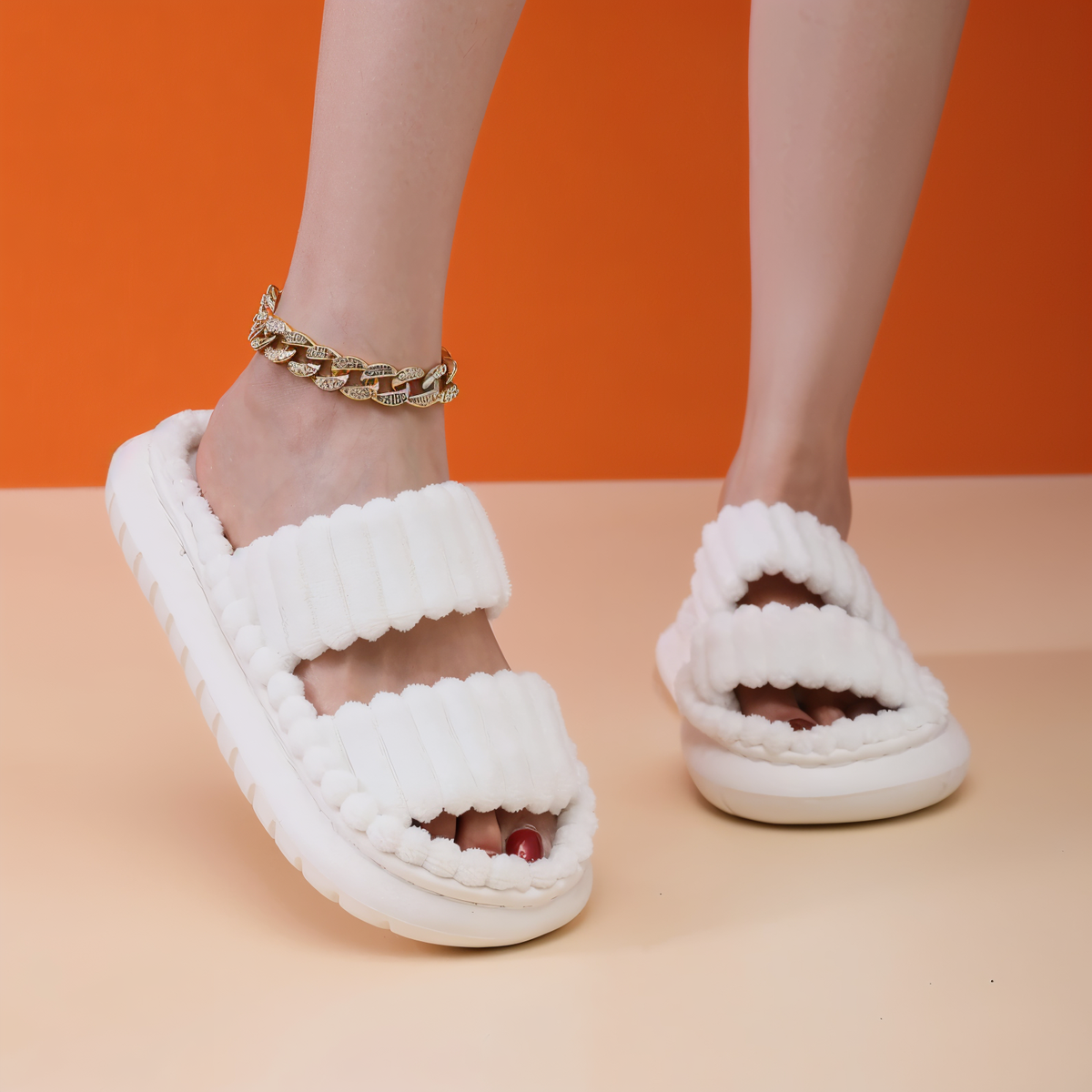 Kruisband Pantoffels met Fleecevoering Dames & Heren Winterslippers Huis Warm Binnenschoenen Antislip Comfort | Sulvida