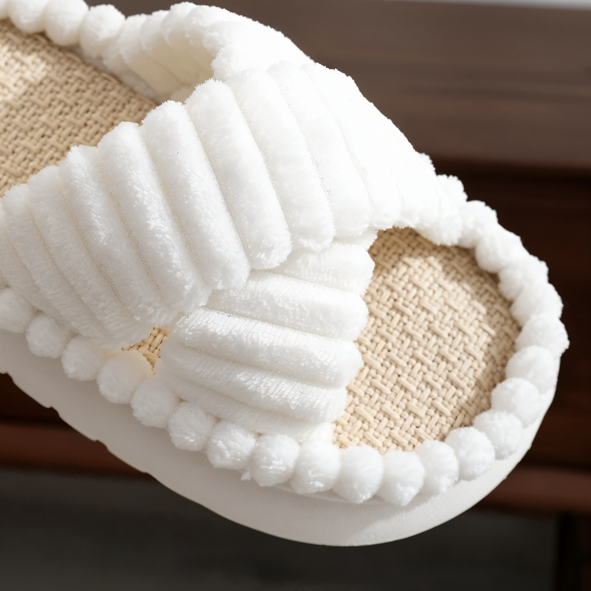 Kruisband Pantoffels met Fleecevoering Dames & Heren Winterslippers Huis Warm Binnenschoenen Antislip Comfort | Sulvida