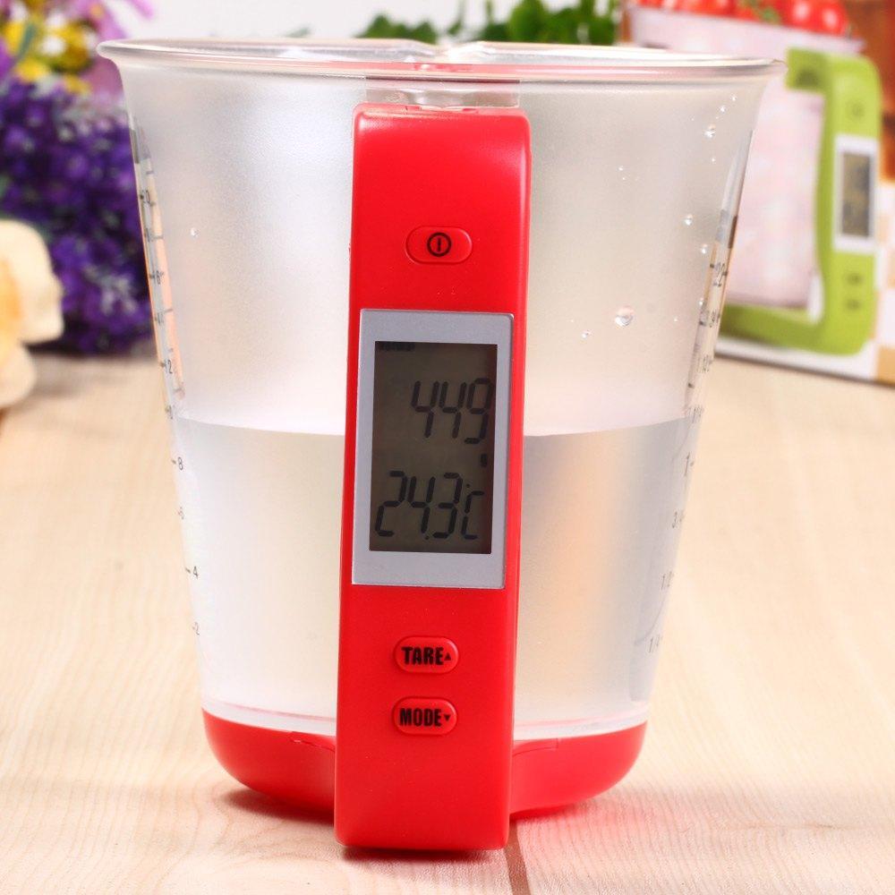 Digitale Meetbeker met Keukenweegschaal 1000 gram Precisie Kook Bakaccessoire Zwart Transparant Groen Display | Sulvida