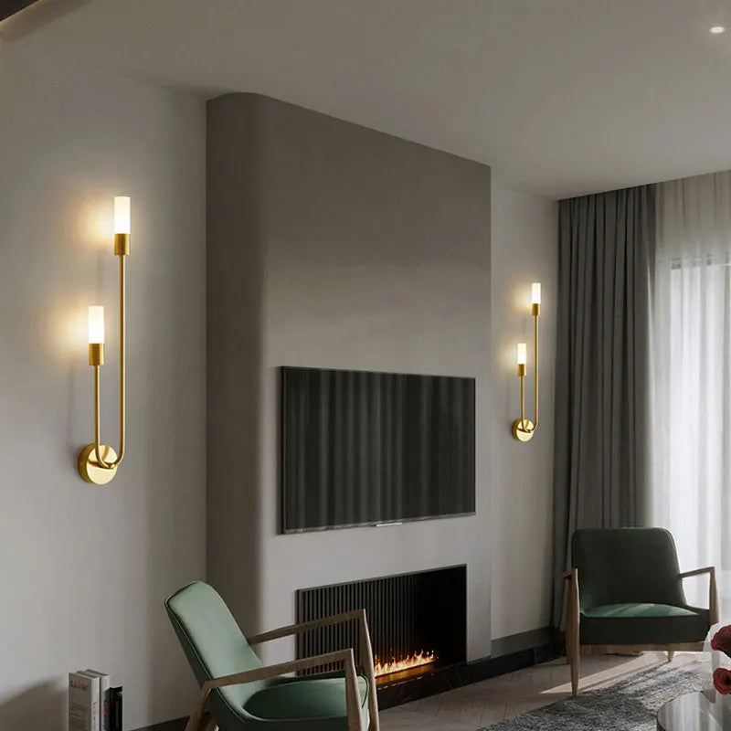 Moderne LED-wandverlichting met bidirectioneel licht zwart goud design voor woonkamer gang slaapkamer hal | Sulvida
