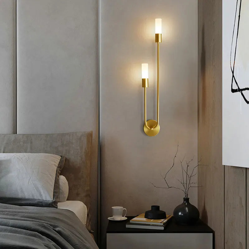 Moderne LED-wandverlichting met bidirectioneel licht zwart goud design voor woonkamer gang slaapkamer hal | Sulvida