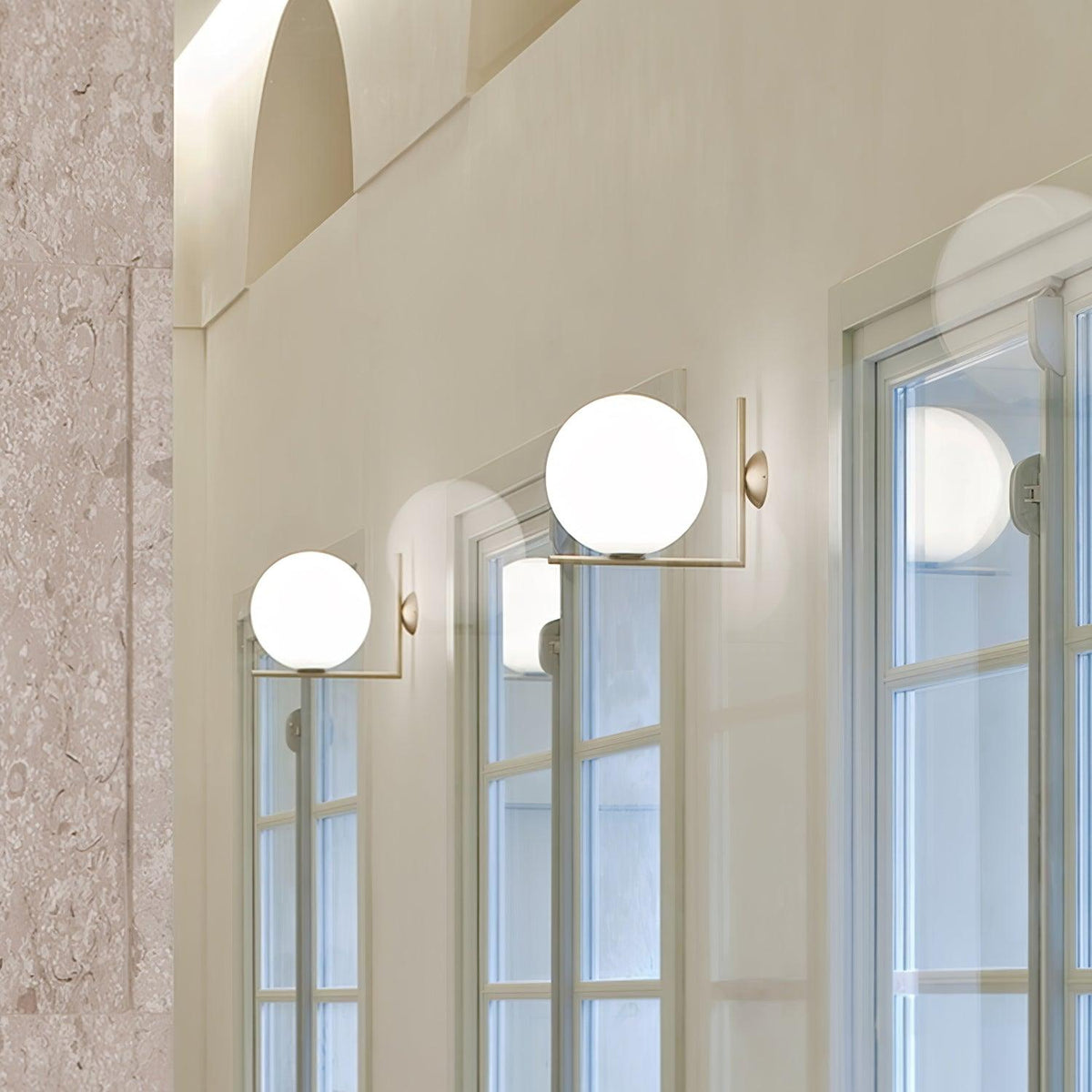 Wandlamp Geblazen Opaalglas Minimalistisch Goudkleurig Zwart Fitting E27 Modern Design Woonkamer Slaapkamer | Sulvida