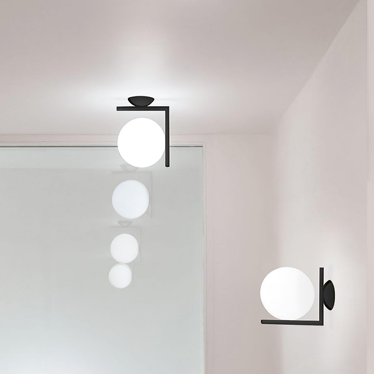 Wandlamp Geblazen Opaalglas Minimalistisch Goudkleurig Zwart Fitting E27 Modern Design Woonkamer Slaapkamer | Sulvida