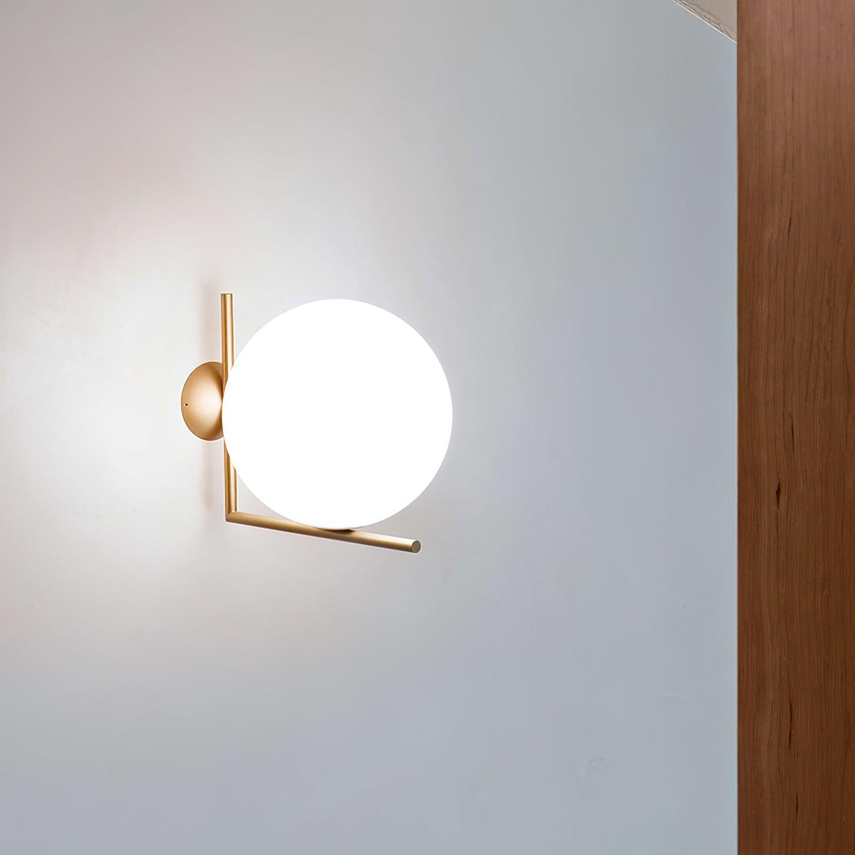 Wandlamp Geblazen Opaalglas Minimalistisch Goudkleurig Zwart Fitting E27 Modern Design Woonkamer Slaapkamer | Sulvida
