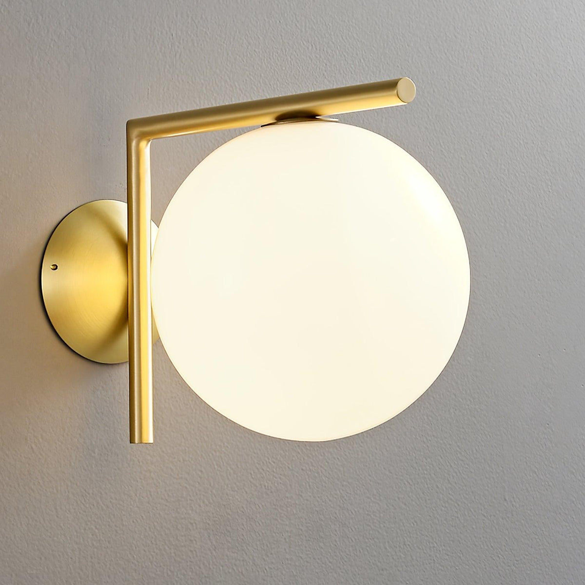 Wandlamp Geblazen Opaalglas Minimalistisch Goudkleurig Zwart Fitting E27 Modern Design Woonkamer Slaapkamer | Sulvida