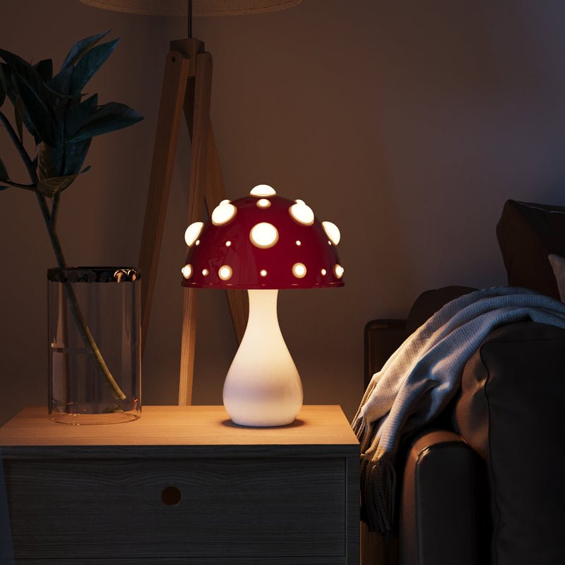 Paddenstoellamp LED Tafellamp Acryl Sculptuur 30 cm Warm Wit Dimbaar Sfeerlicht Decoratief Nachtlampje | Sulvida