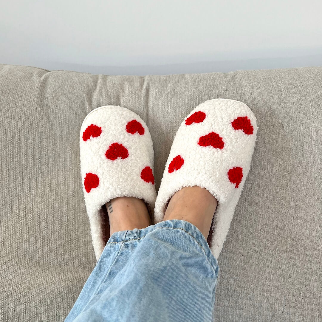 Hartjes Pantoffels Wit Superzacht Comfortabel met Antislip Zolen Perfect voor Binnen Winter Herfst Warm | Sulvida