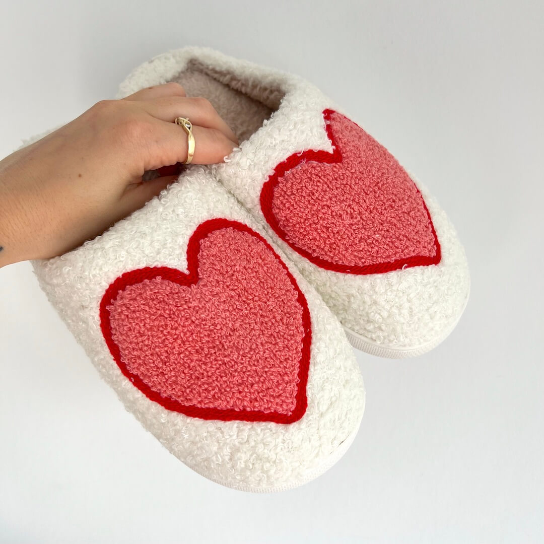 Hartjes Pantoffels Wit Superzacht Comfortabel met Antislip Zolen Perfect voor Binnen Winter Herfst Warm | Sulvida