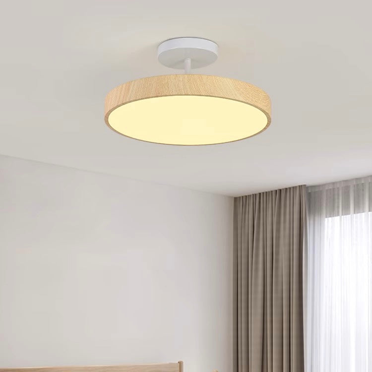 Plafondlamp Scandinavische Stijl Hout & Goudkleurig Montuur Wit Licht D30 × H17 cm Woonkamer Eetkamer | Sulvida