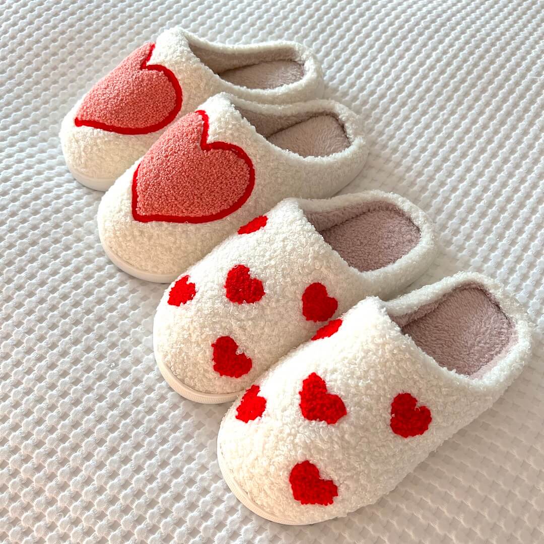 Hartjes Pantoffels Wit Superzacht Comfortabel met Antislip Zolen Perfect voor Binnen Winter Herfst Warm | Sulvida