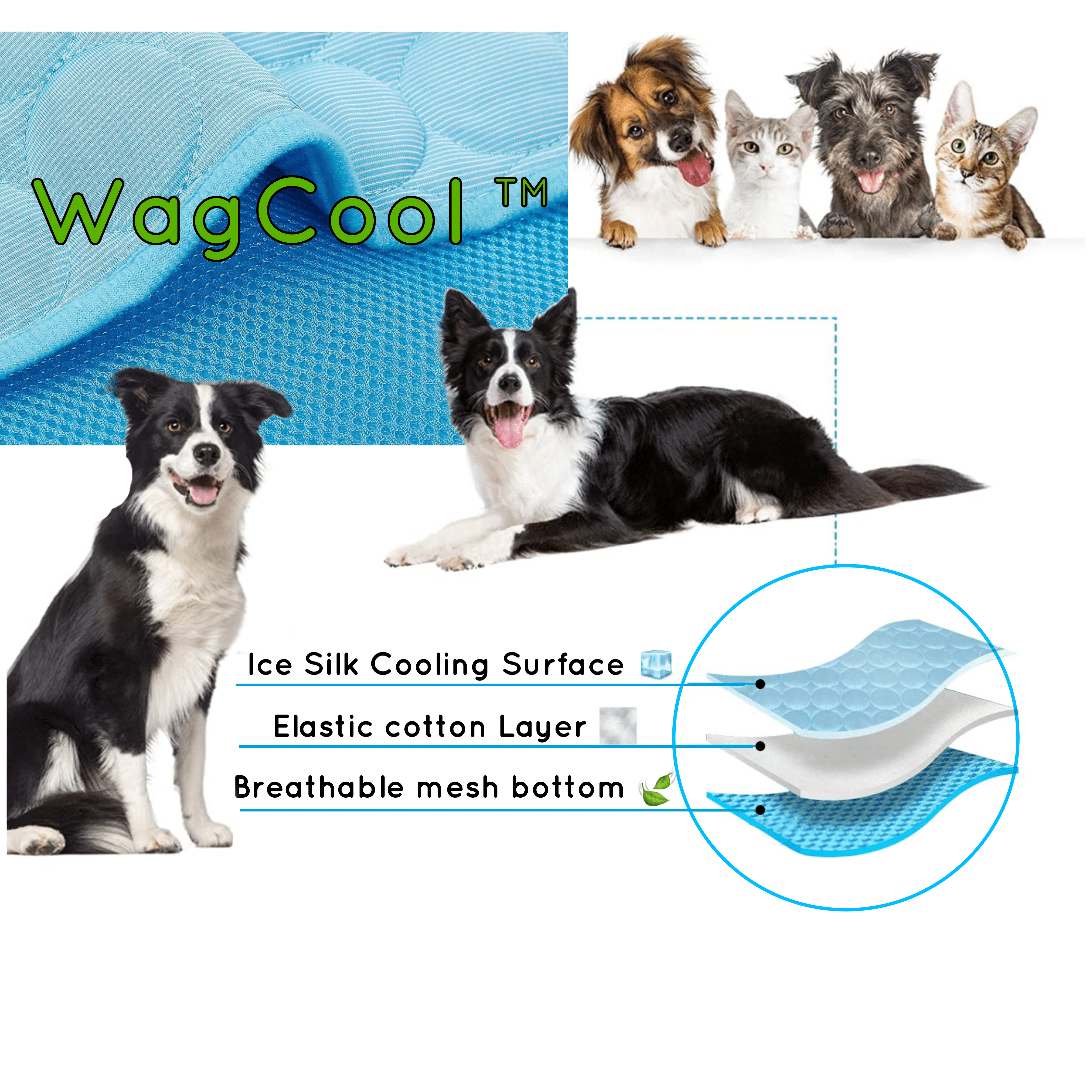 Koelmat voor Honden en Katten – Zelfkoelende Mat voor Huisdieren zonder Vullen of Bevriezen – Ijszijde Technologie – 6 Maten voor Hond, Kat, Konijn | Sulvida