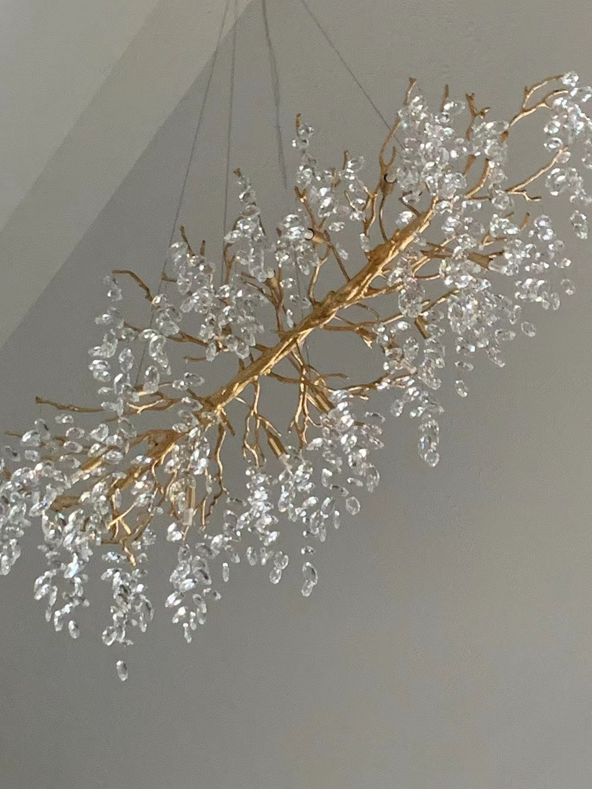 Kristallen kroonluchter met takkendesign – aluminium armatuur – LED G9 lampen – 6 tot 14 lichtpunten woonkamer | Sulvida