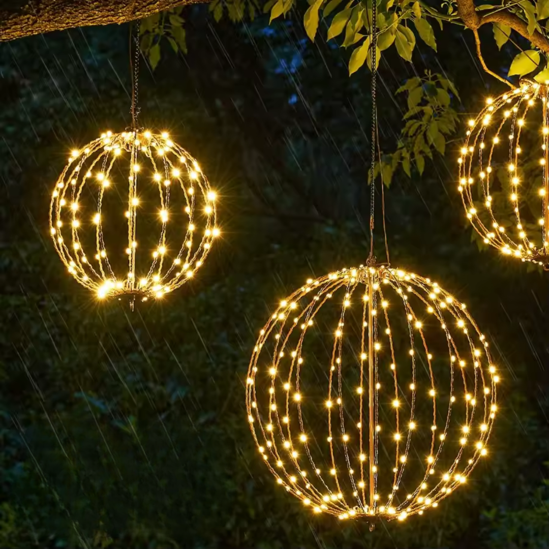 LED Decoratiebol Draadloos Metaal Opvouwbaar Binnen Buiten Tuin Terras Vensterbank Warmwit Kleurwisselend | Sulvida