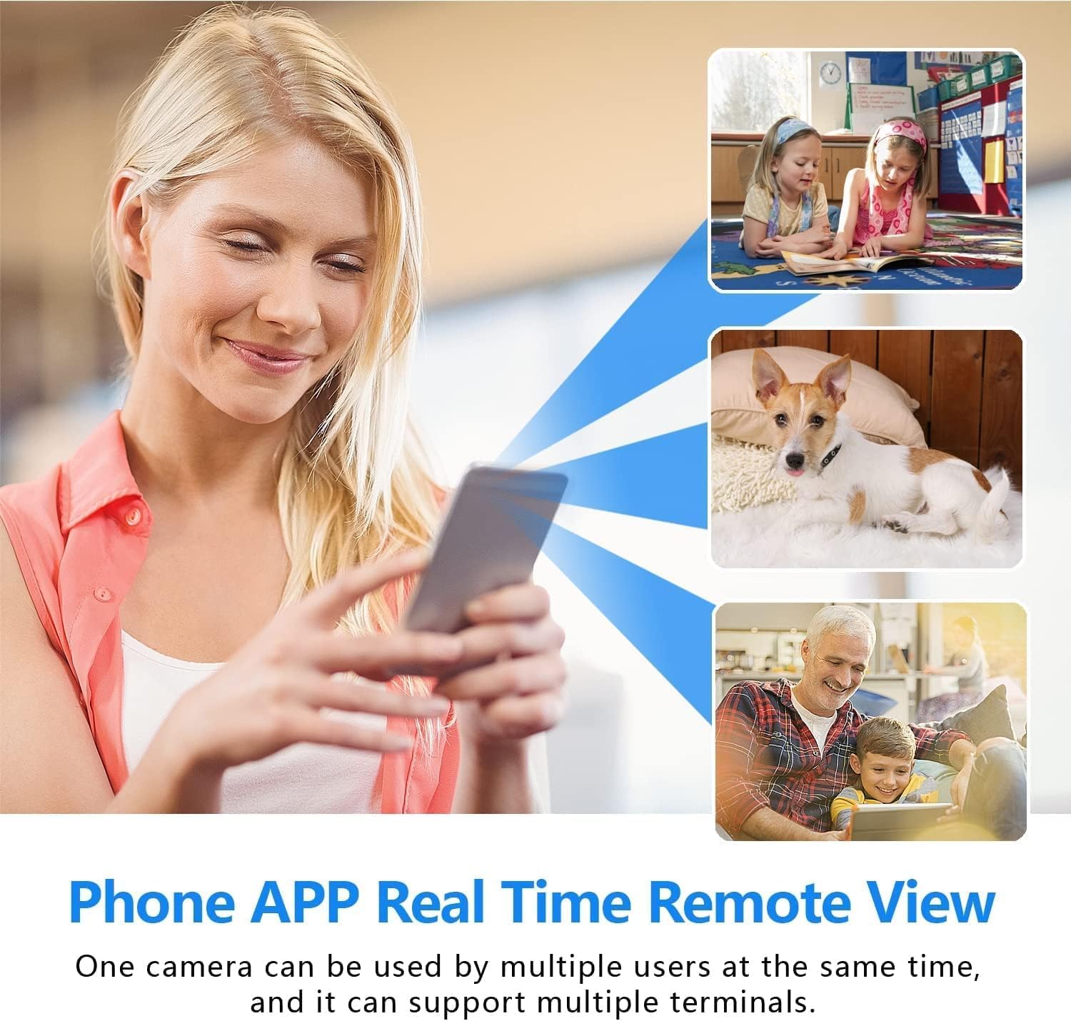 Draadloze beveiligingscamera met nachtzicht en bewegingsdetectie voor binnen | WiFi 1080p HD bewakingscamera met app-bediening en oplaadbare batterij | Compacte indoor security cam met live view en meldingen | Sulvida