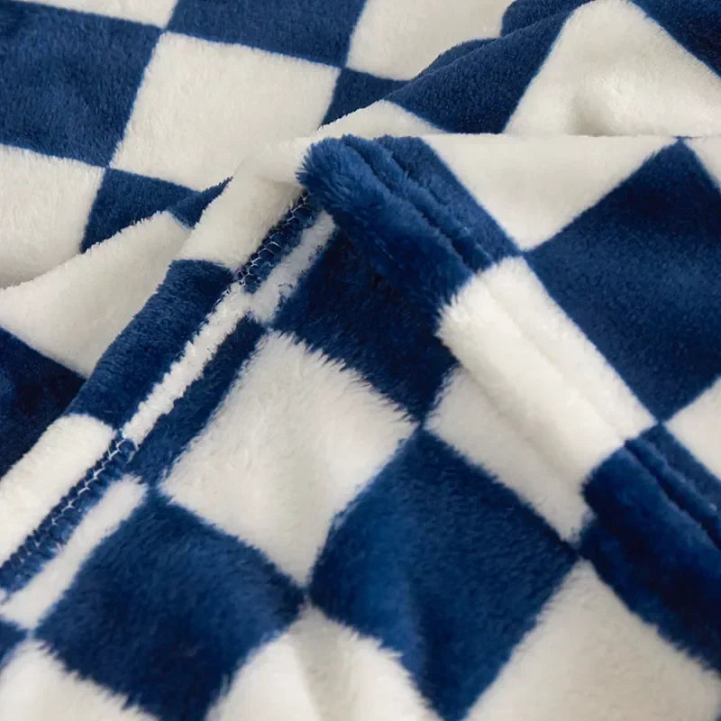 Geruit Plaid met Schaakbordpatroon – Zachte Wollen Deken voor Bank & Bed – Veelzijdige Decoratieve Woonplaid | Sulvida