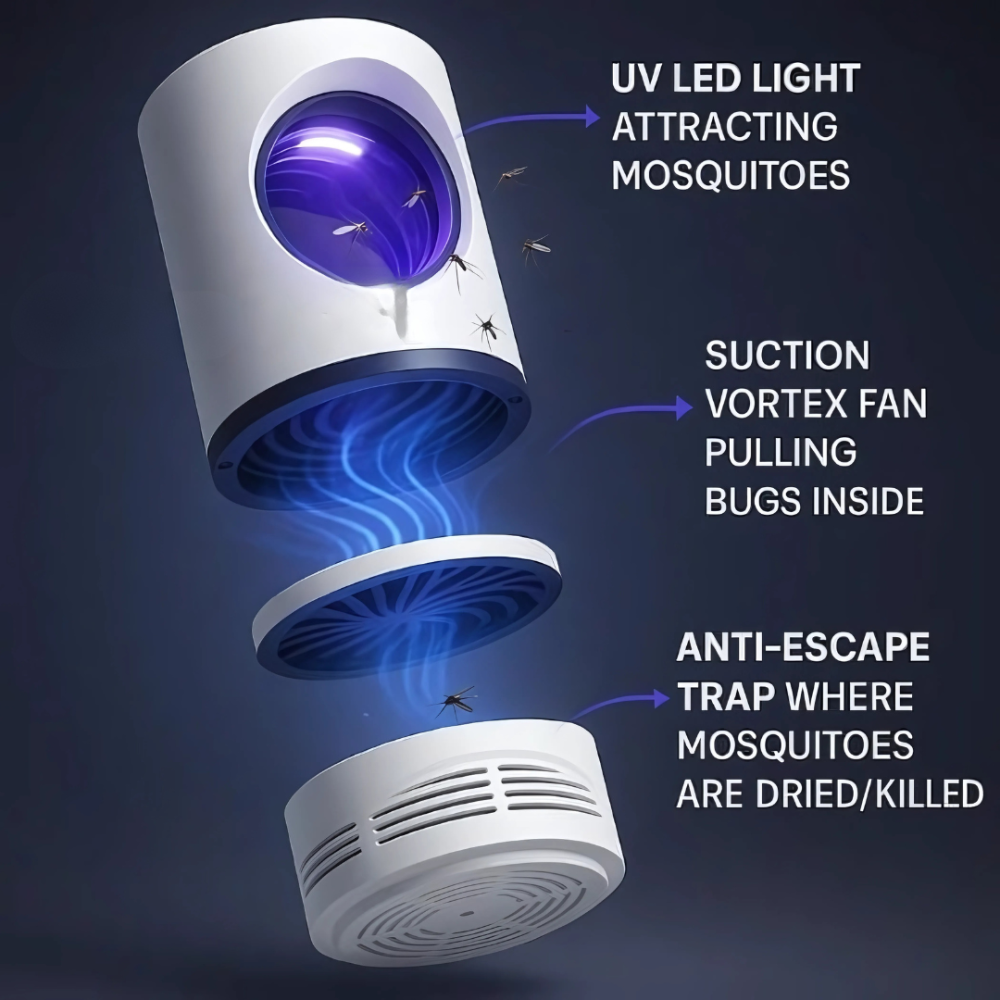Elektrische UV Muggenlamp Insectenverdelger Stil Veilig Chemievrij voor Slaapkamer Keuken Terras Muggenval | Sulvida