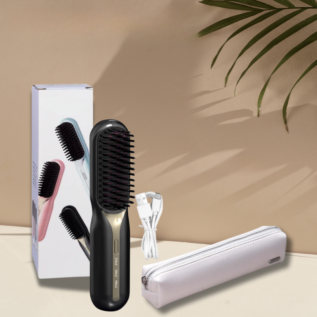 Draadloze Stylingborstel met Oplaadbare Accu voor Steil en Gekruld Haar Thuis en Salon Styling | Sulvida