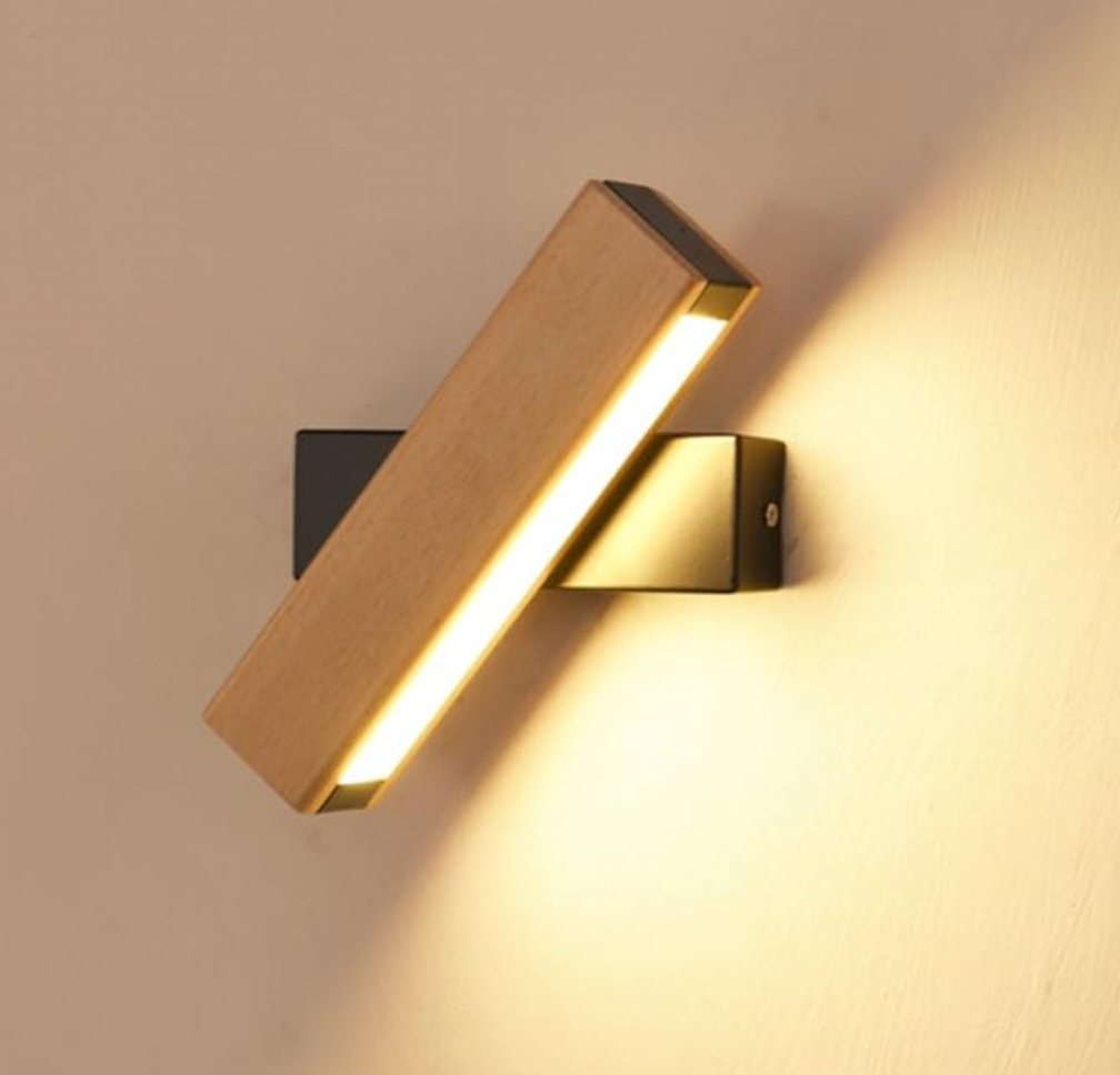 Draaibare wandlamp LED hout aluminium modern minimalistisch bedlamp leeslamp dimbaar zen sfeerlicht woonkamer | Sulvida