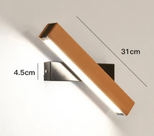 Draaibare wandlamp LED hout aluminium modern minimalistisch bedlamp leeslamp dimbaar zen sfeerlicht woonkamer | Sulvida