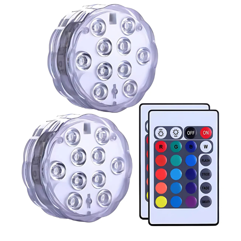Onderwaterlampjes LED Zwembadverlichting Waterbestendig 16 Kleuren Afstandsbediening RGB Pool Lights | Sulvida