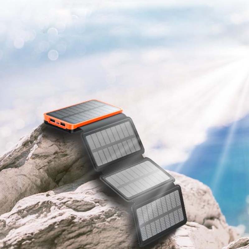 Zonne Powerbank 25000mAh met 4 Zonnepanelen en Snelladen voor Outdoor Camping Smartphones Tablets Opladen | Sulvida