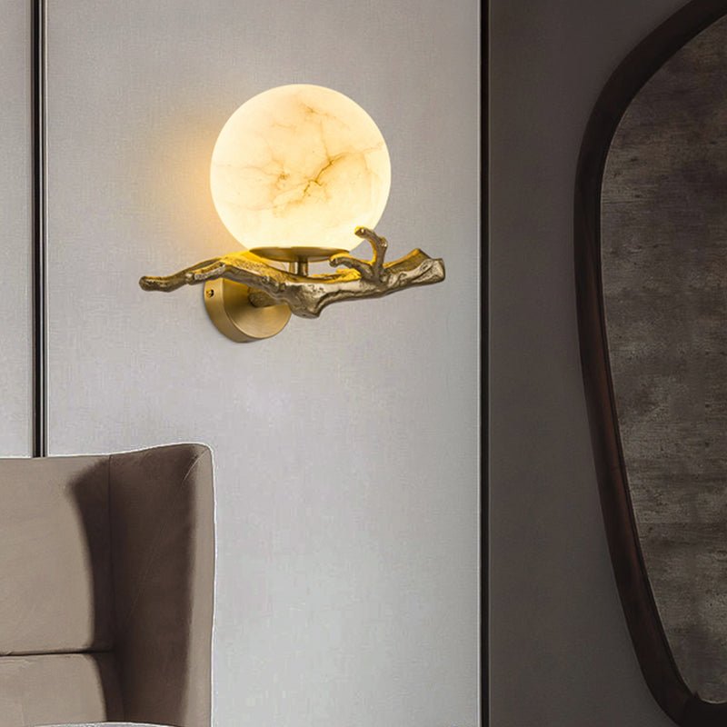 Wandlamp Marmer Koper LED 30 cm Scandinavisch Design Sfeerlamp Woonkamer Interieur Moderne Wandverlichting | Sulvida