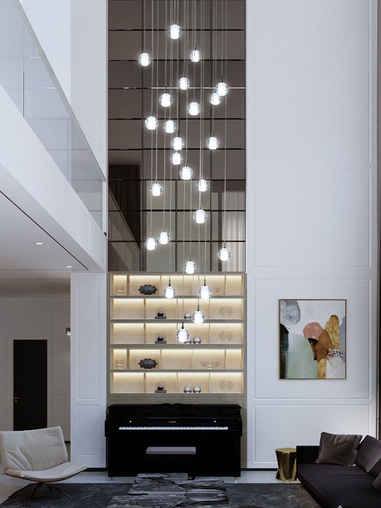 Kristallen Bollenlamp Hanglamp Meervoudig Chroom Glas Eethoek Woonkamer Plafondverlichting Modern Design Interieur | Sulvida