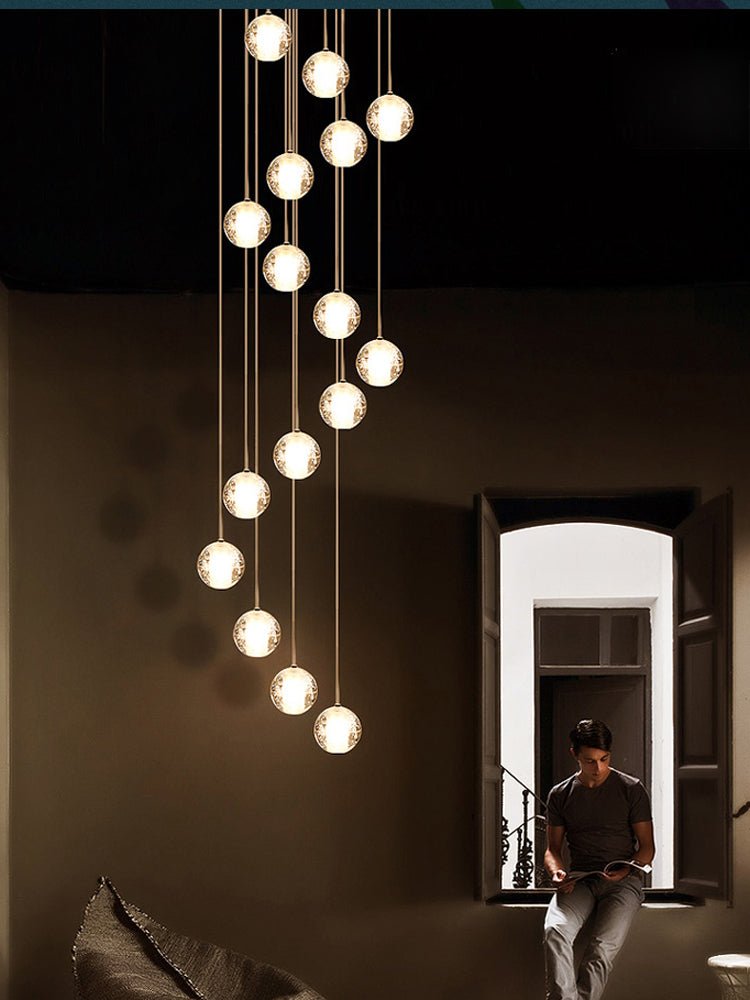 Kristallen Bollenlamp Hanglamp Meervoudig Chroom Glas Eethoek Woonkamer Plafondverlichting Modern Design Interieur | Sulvida