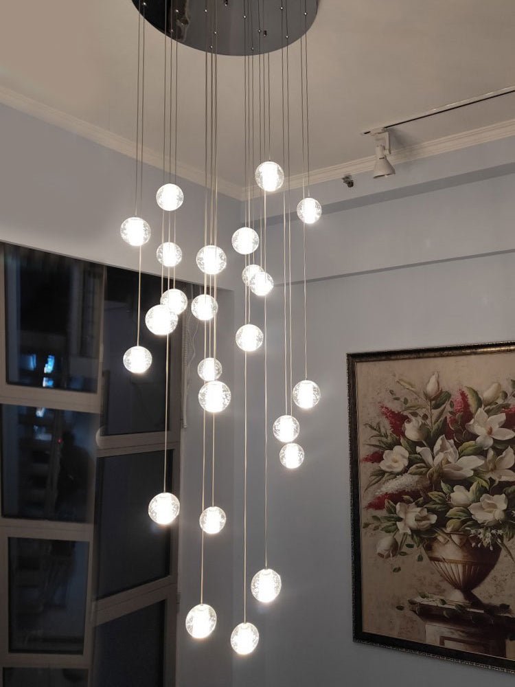 Kristallen Bollenlamp Hanglamp Meervoudig Chroom Glas Eethoek Woonkamer Plafondverlichting Modern Design Interieur | Sulvida