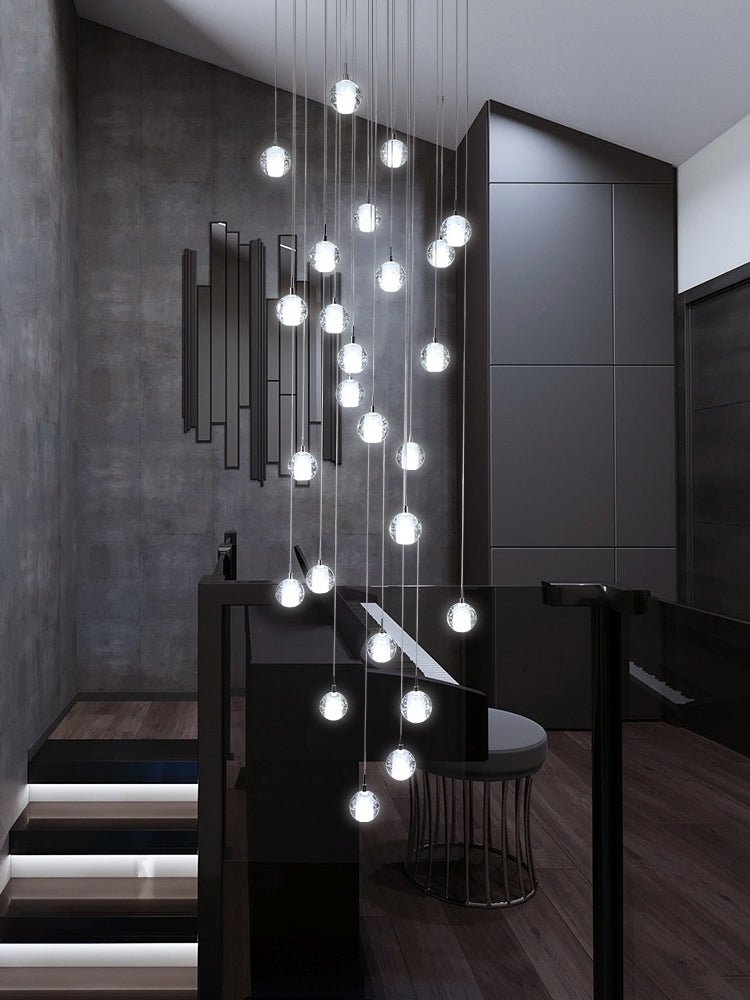 Kristallen Bollenlamp Hanglamp Meervoudig Chroom Glas Eethoek Woonkamer Plafondverlichting Modern Design Interieur | Sulvida