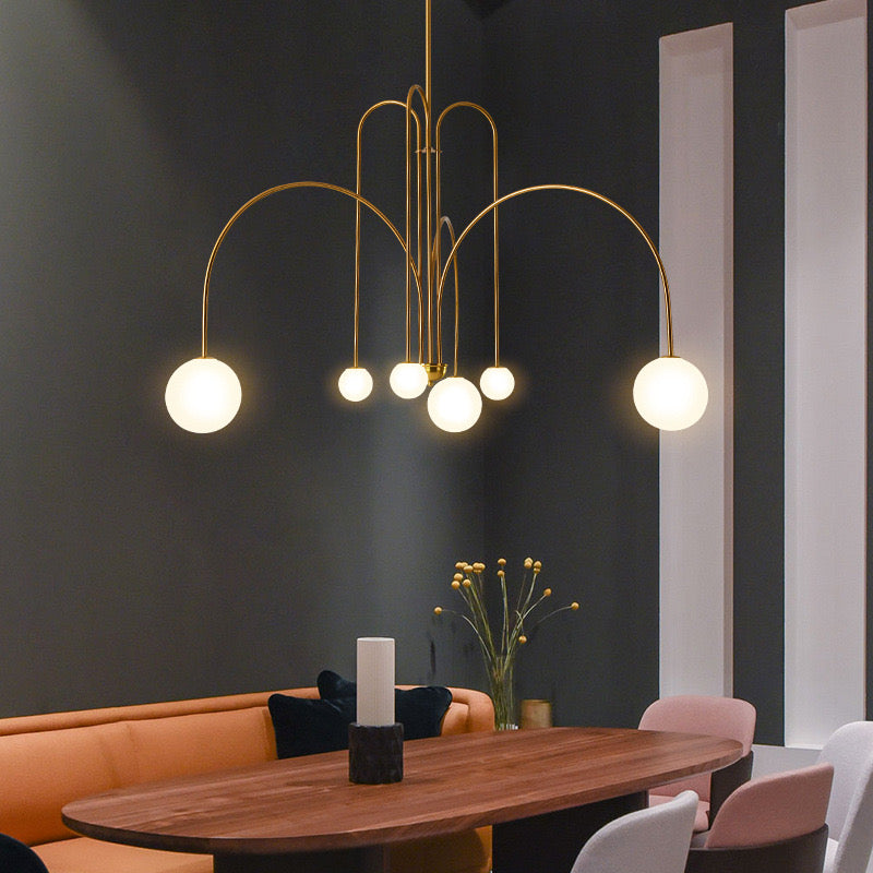 Hanglamp Vintage Metaal Glas Woonkamer Slaapkamer Instelbare Hoogte 6 8 12 Lichtbronnen Warm G9 Fitting | Sulvida