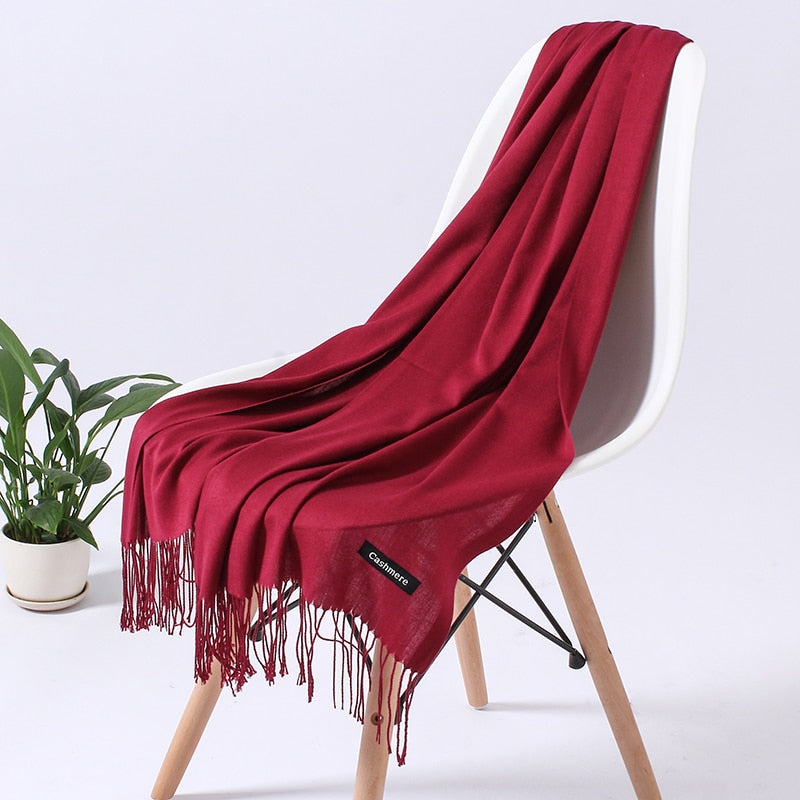 Wintersjaal Dames Polyester Zacht Warm Overslagsjaal Halsdoek Diverse Kleuren Stijlvol Winteraccessoire | Sulvida