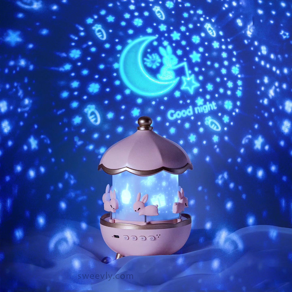 Projecteur veilleuse pour chambre d’enfant avec 12 thèmes, musique et minuterie, éclairage d’ambiance pour chambre et enfants | Sulvida