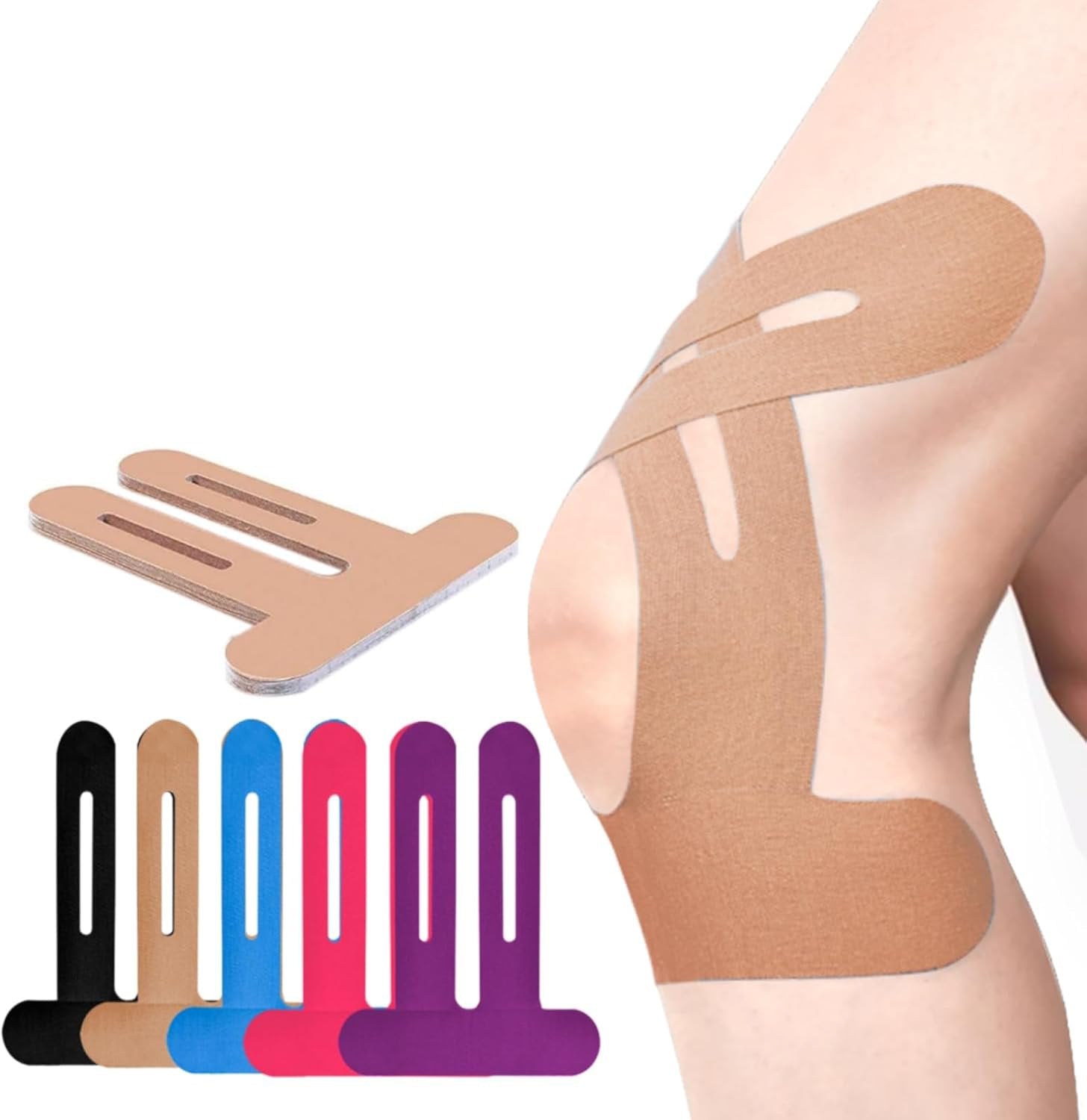 Voorgeknipte Kinesio Tape voor Knie – Ademende Knieondersteuning met Elastische Compressie voor Sport en Herstel | Sulvida