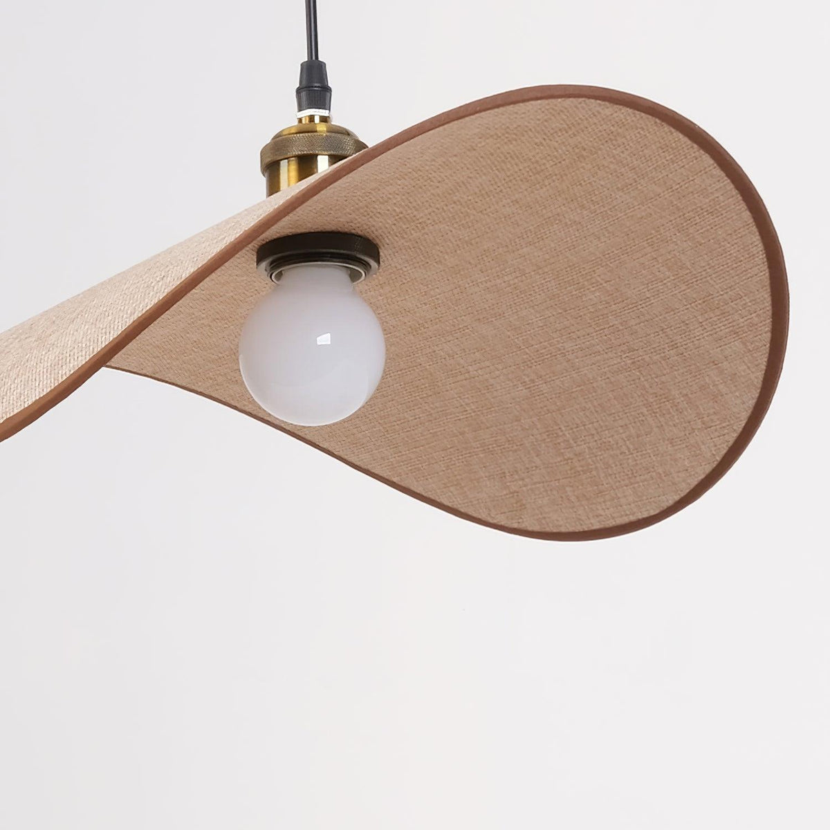 Hanglamp met Linnenkap en Houten Accenten Scandinavisch Design Dimbaar E27 Fitting voor Woonkamer Eetkamer | Sulvida