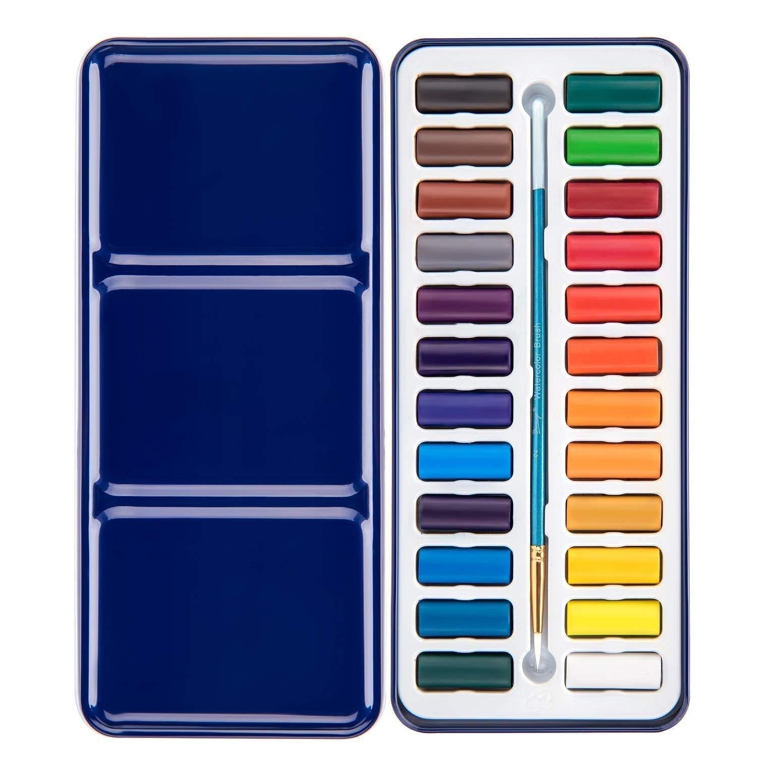 Aquarel Workbook voor Beginners — Stap-voor-Stap Schilderboek met Voorgedrukte Sjablonen en Aquarelverf | Sulvida
