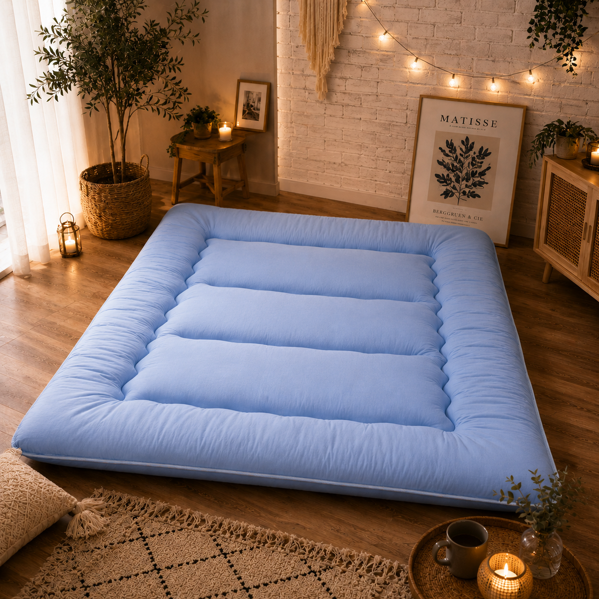 Japanse Futon Matras 10cm Dik Vouwbaar Slaapmat Tatami Bed Volwassenen Kinderen Gasten Vloer Slaapkamer | Sulvida