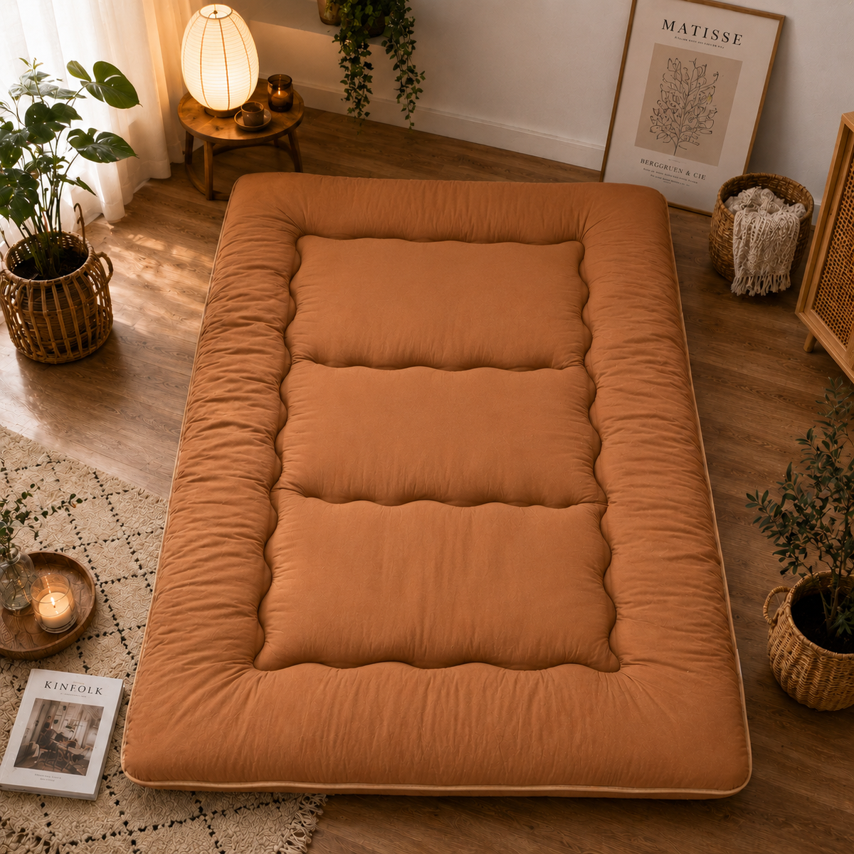 Japanse Futon Matras 10cm Dik Vouwbaar Slaapmat Tatami Bed Volwassenen Kinderen Gasten Vloer Slaapkamer | Sulvida