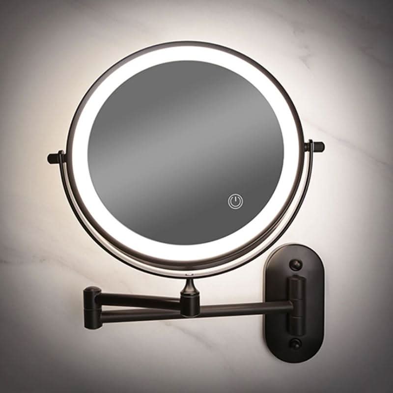Vergrotende Make-upspiegel met LED-verlichting Dimbaar Oplaadbaar Chroom Zwart Beauty Cosmetica Badkamer | Sulvida
