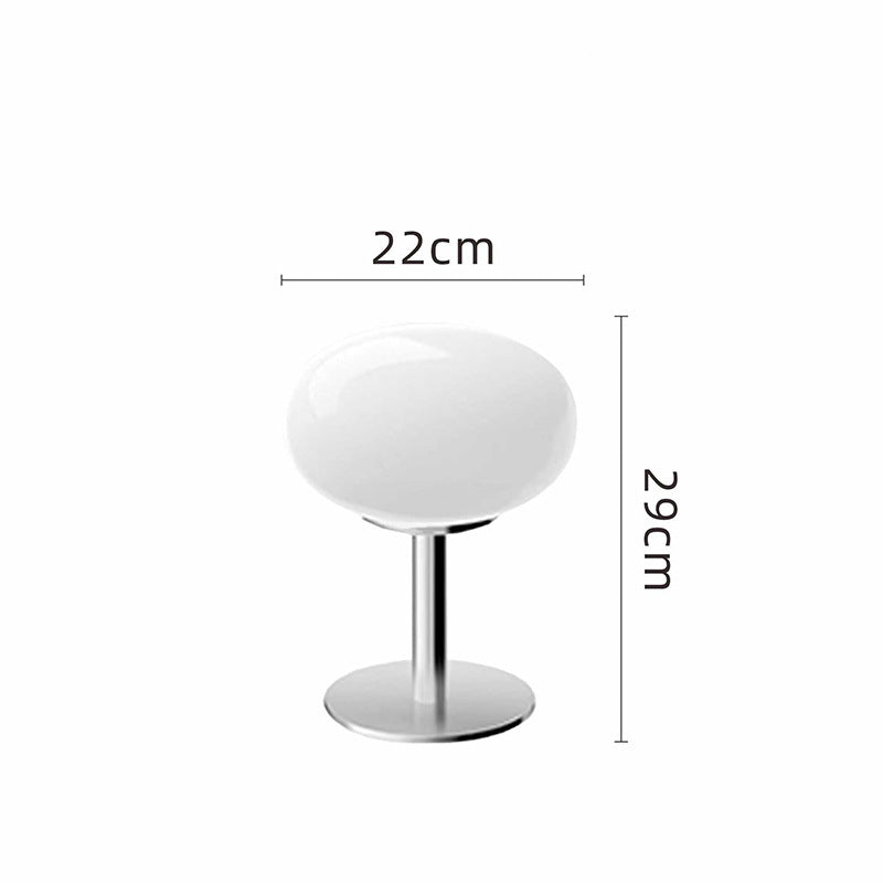 Glazen Tafellamp met Chromen Voet Retro Design Sfeerlamp Slaapkamer Woonkamer Nachtkastje LED Verlichting | Sulvida