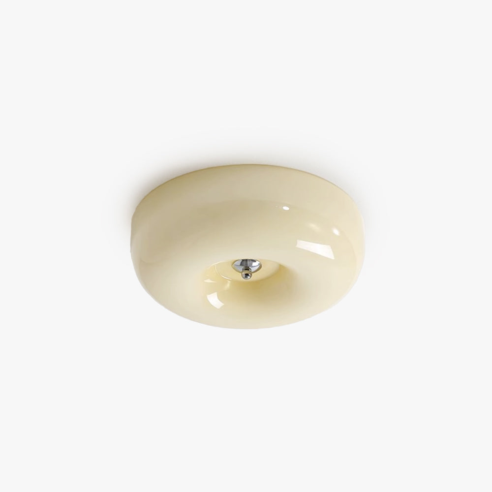 Glazen Plafondlamp Crème Dimbaar LED Modern Design Drie Lichtstanden voor Slaapkamer Hal Studeerkamer | Sulvida