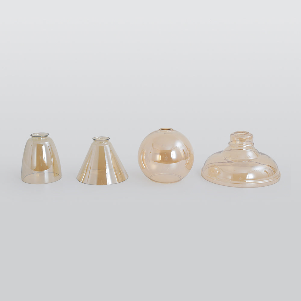 Industriële Glazen Hanglamp Metaal E27 Fitting Clear Amber Smoke Grey Verstelbaar Snoer Eetkamer Woonkamer | Sulvida