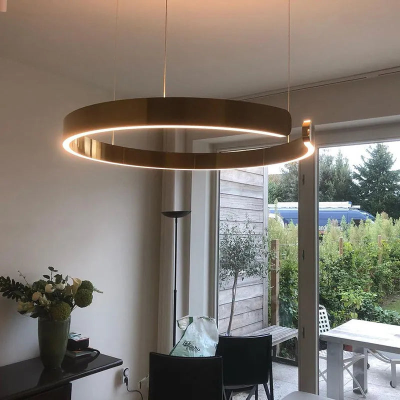 LED Ringlamp Hangverlichting Minimalistisch Metalen Design Modern voor Woonkamer Slaapkamer Eetkamer | Sulvida