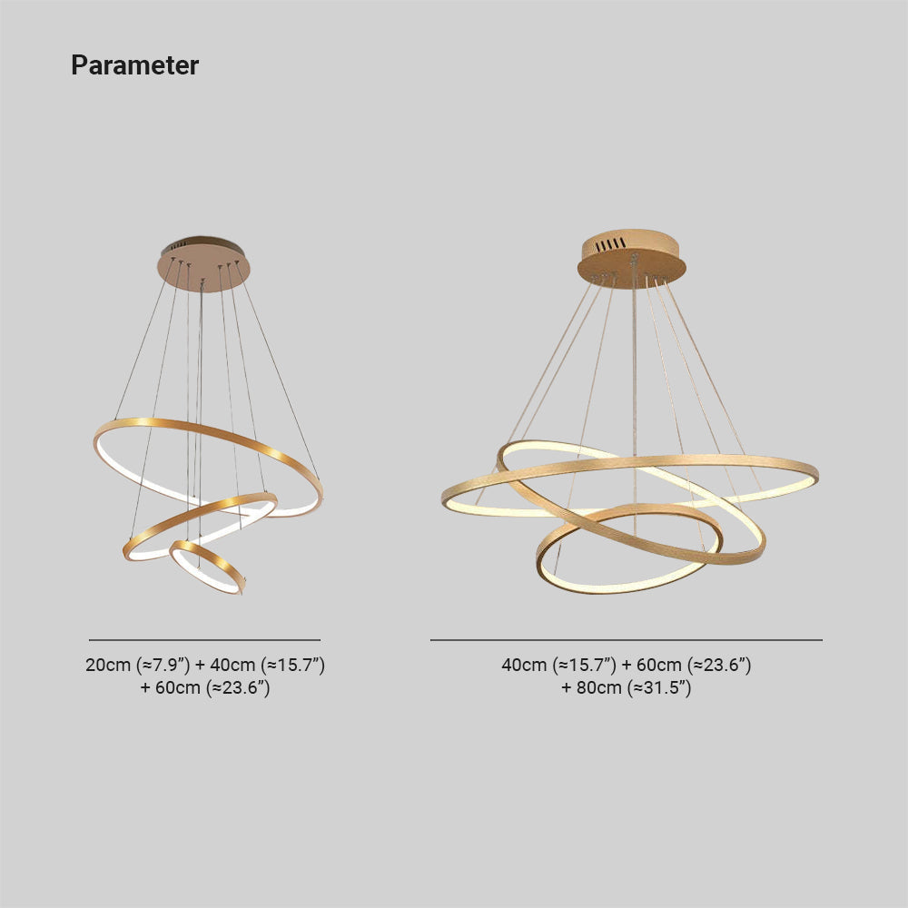 LED Hanglamp Drie Ringen Modern Metaal Verstelbaar Zwart Wit Goud Design Woonkamer Eetkamer Slaapkamer | Sulvida