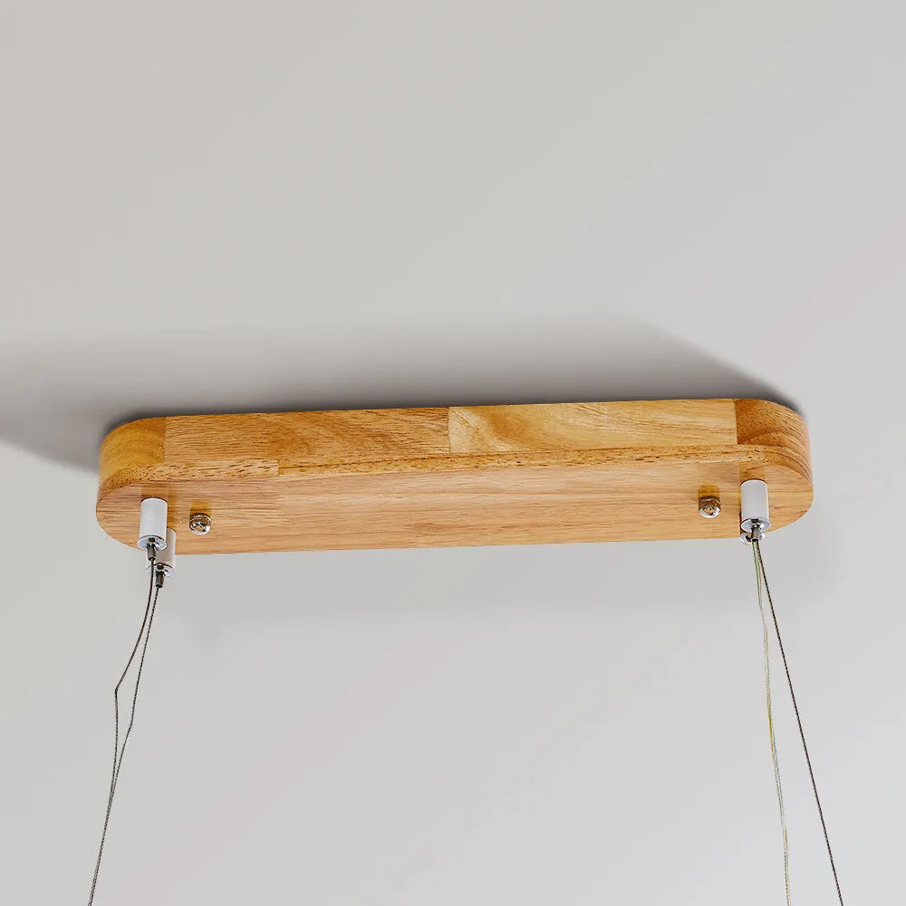 Ovale Hanglamp Hout Acrylic LED Dimbaar Eetkamer Woonkamer Keuken Moderne Scandinavische Verlichting | Sulvida