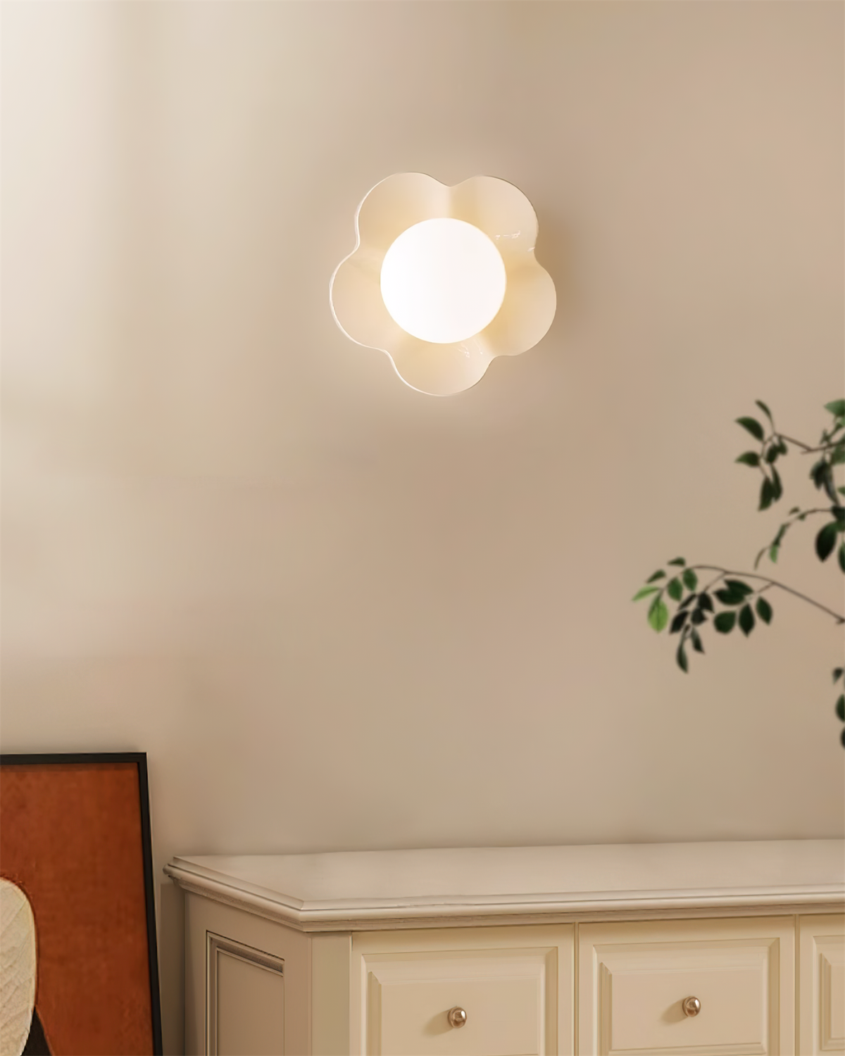 Bloembladwandlamp Glas & Hars G9 Fitting Dimbaar Wit Paars Geel Design Interieurverlichting Wanddecoratie Woonkamer | Sulvida