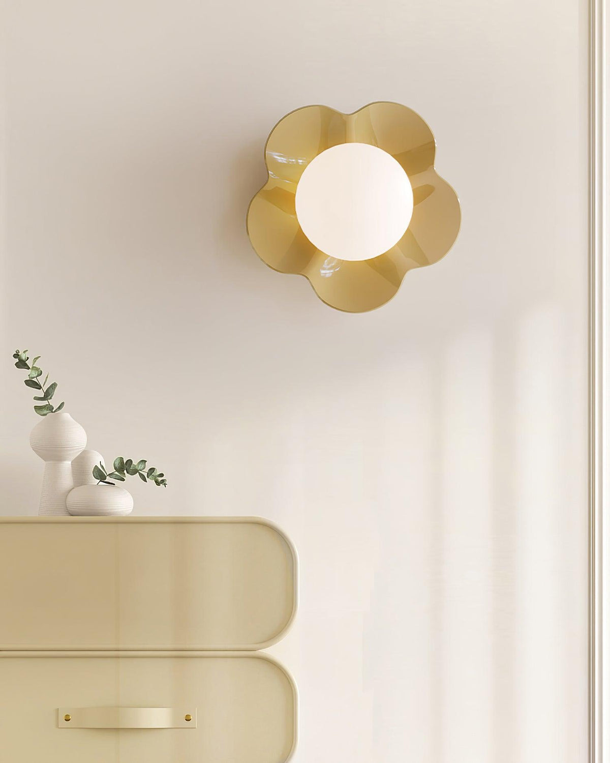 Bloembladwandlamp Glas & Hars G9 Fitting Dimbaar Wit Paars Geel Design Interieurverlichting Wanddecoratie Woonkamer | Sulvida